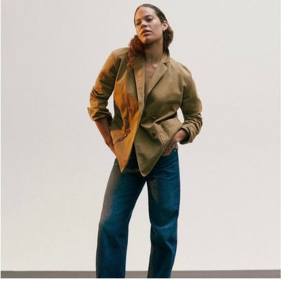 Madewell Crossover Blazer in Regenerative Chino Dark Khaki - Picture 4 of 9